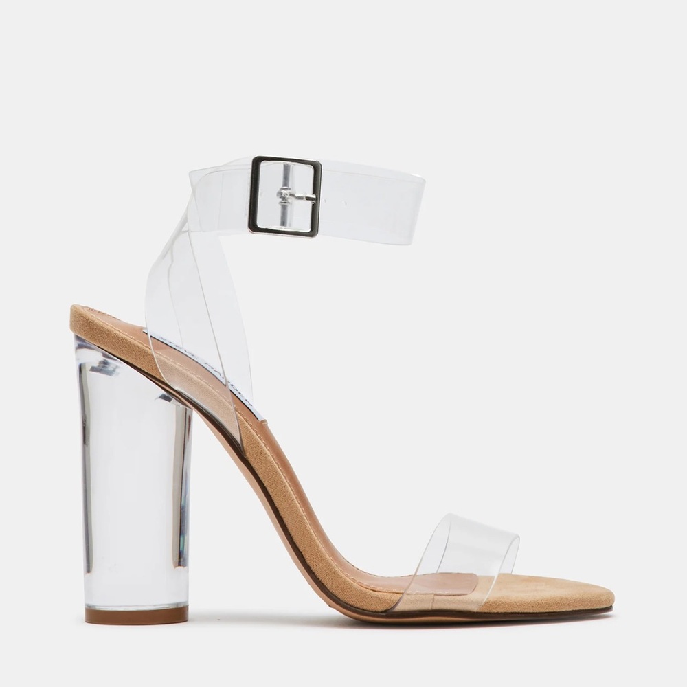 Steve Madden 7.5 Clearer than Clear lucite heels | worn once